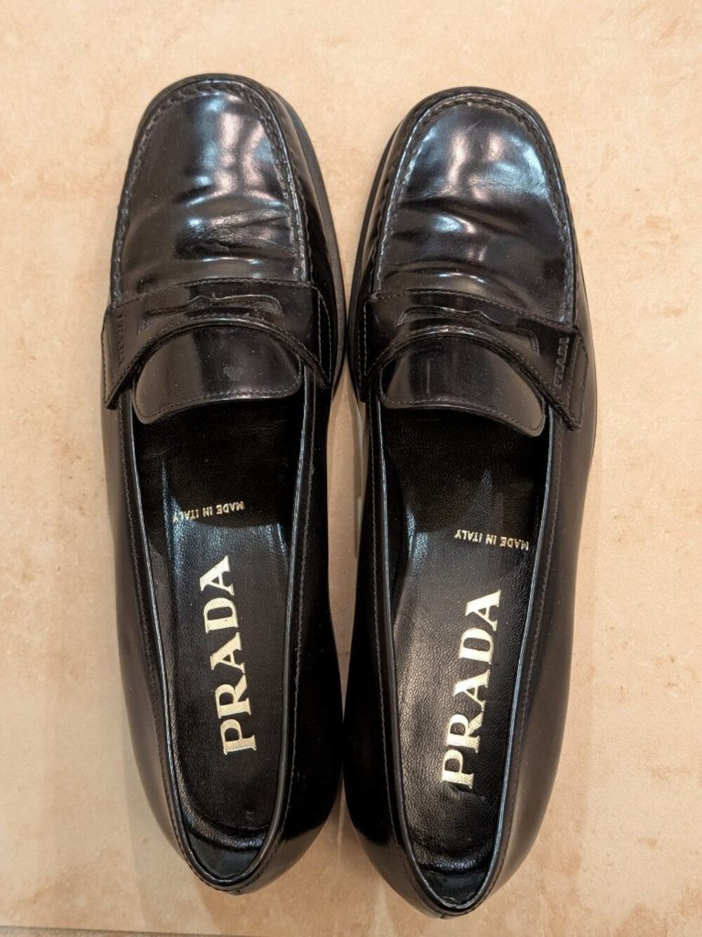 Prada Penny Loafers Black Size 35.5 - Picture 1 of 5